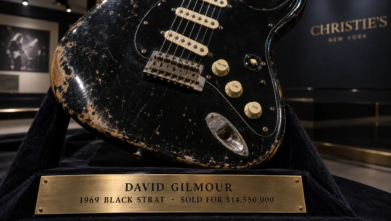 David Gilmour 1969 Black Stratocaster at Christie's New York Auction ($14,550,000)