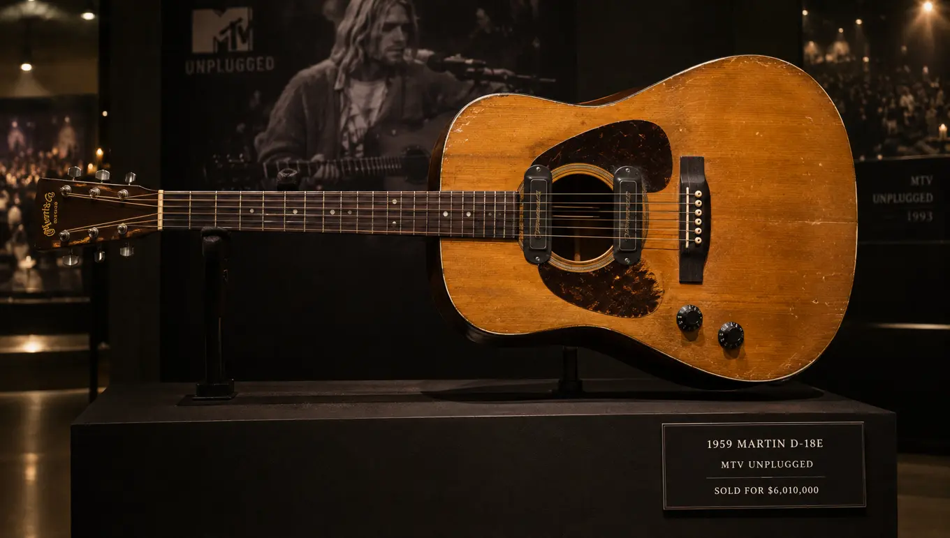 Kurt Cobain 1959 Martin D-18E MTV Unplugged Acoustic-Electric Guitar ($6,010,000)